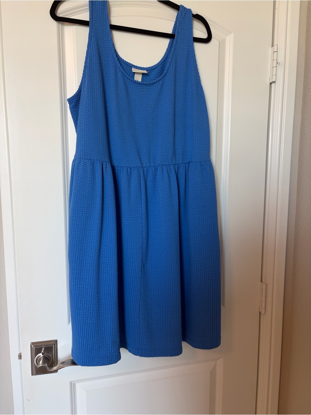 Ava & Viv Bright Blue Textured Tank Midi Dress